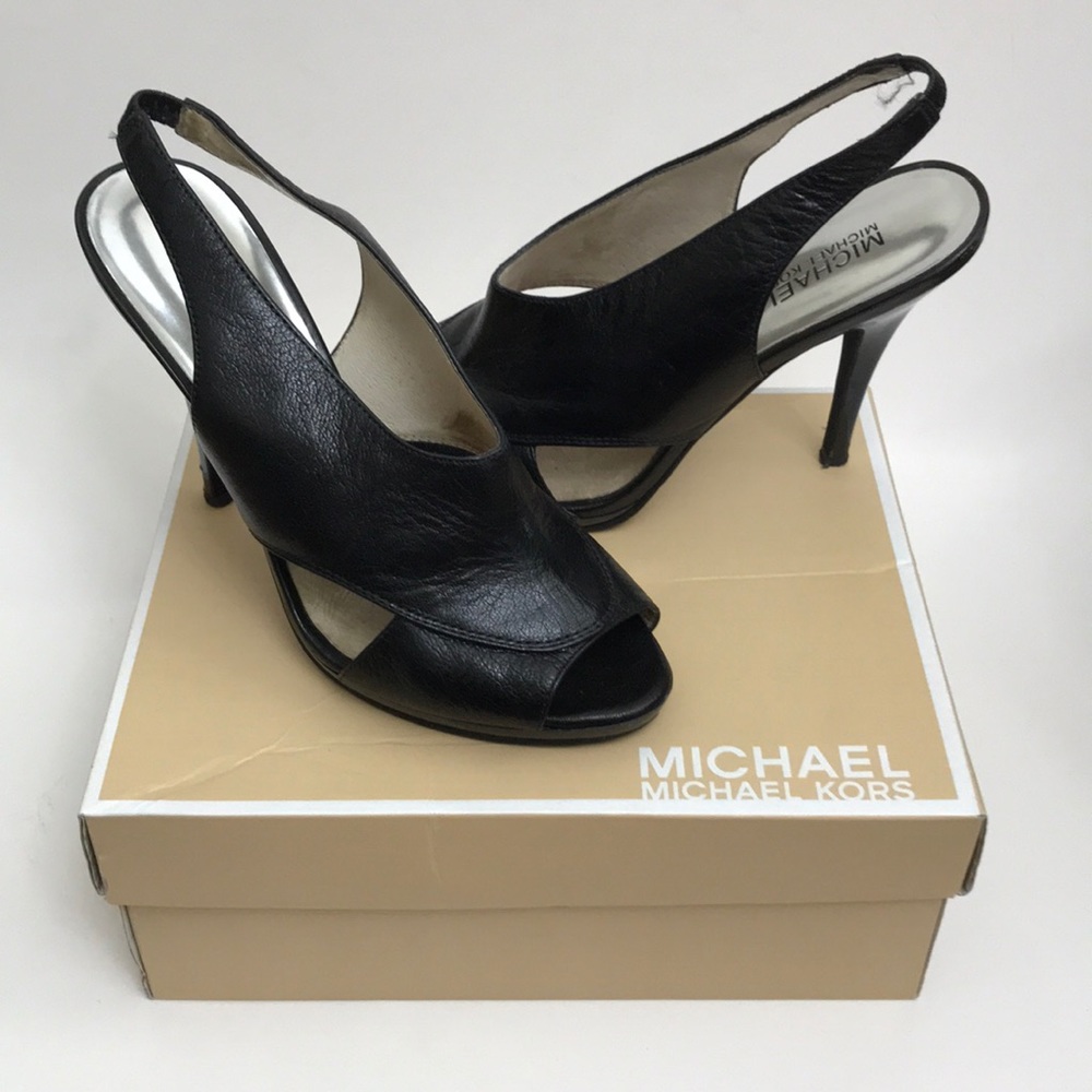 Micheal Kors High Heels Black Leather